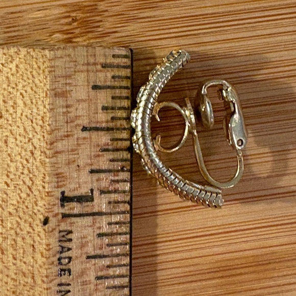 Elegant Gold Clip Earrings - Picture 7 of 10